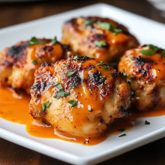 A plate of chicken with sauce.