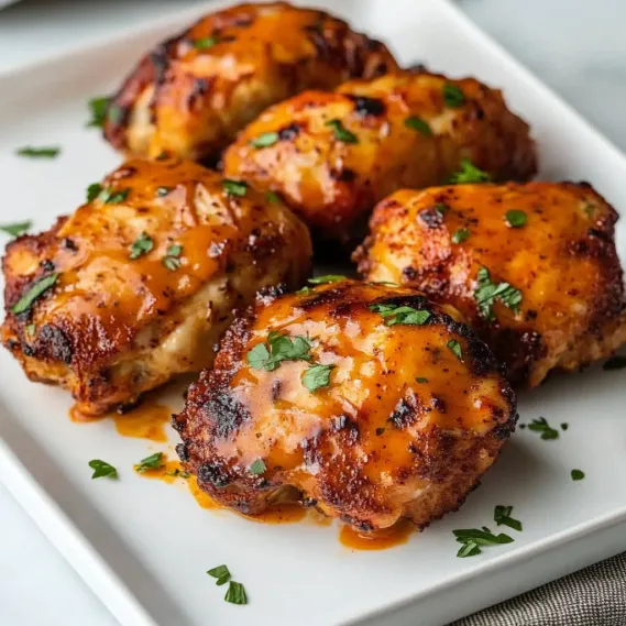 A plate of chicken with sauce.