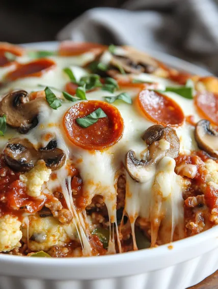 A white bowl filled with a delicious pizza.