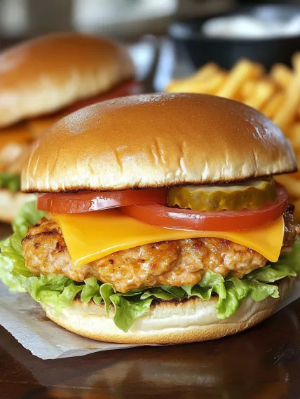 A burger with tomato, lettuce, and pickle.