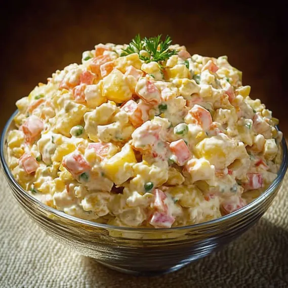 A bowl of food with a green topping.