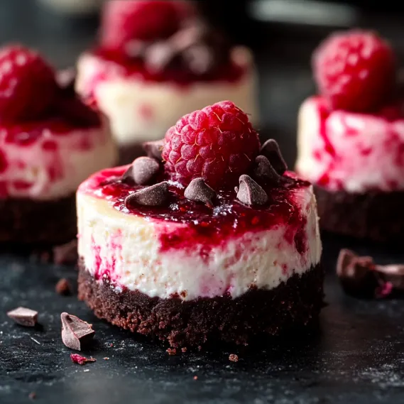 A piece of cake with raspberries on top.