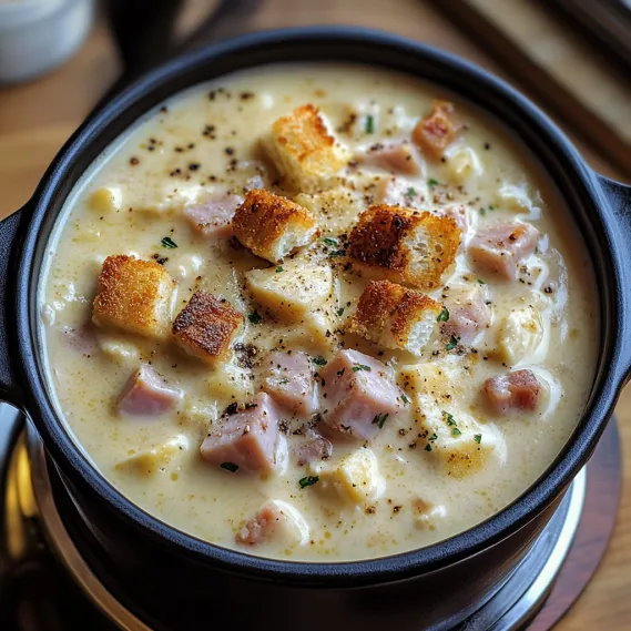 A bowl of soup with bread in it.