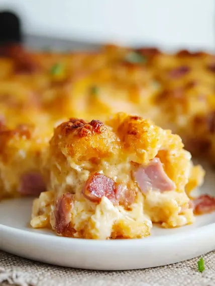 A plate of food with a slice of ham and cheese.