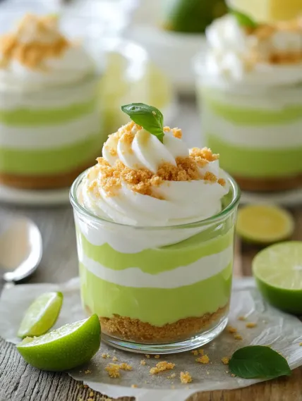 A slice of green cake with white whipped cream and a lime wedge.