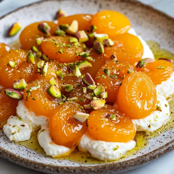 A plate of food with a white sauce and orange slices.