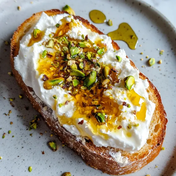 A slice of bread with white cream and nuts on top.