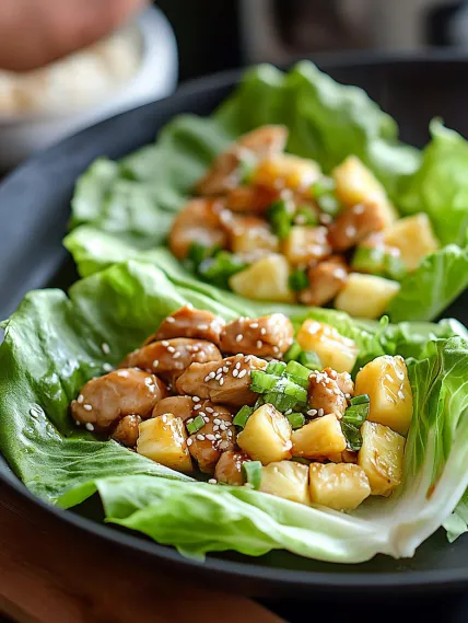 A plate of food with lettuce and meat.