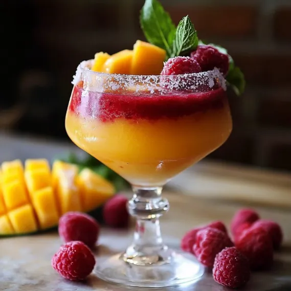 A glass of fruit with a straw in it.