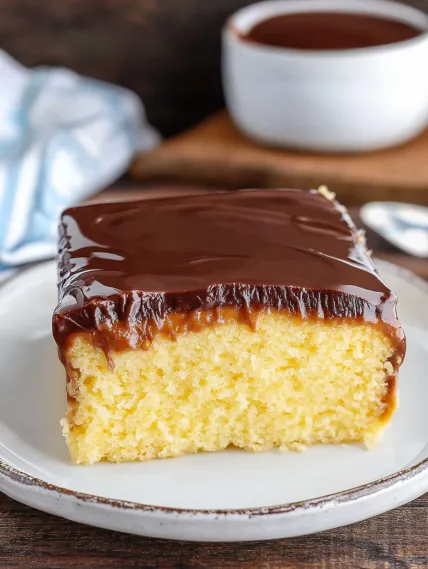 A slice of chocolate cake on a plate.