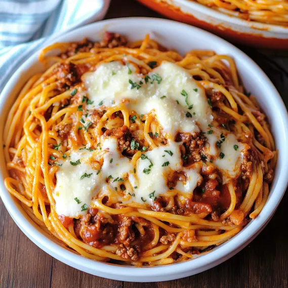 A bowl of spaghetti with meat sauce and cheese.