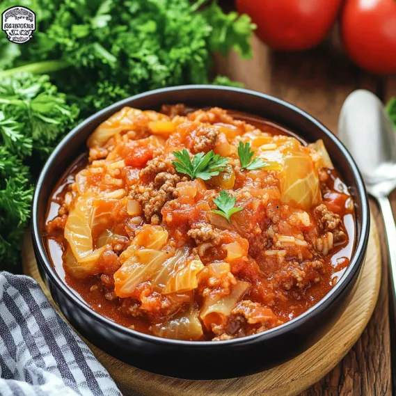 A bowl of food with tomatoes and sausage.