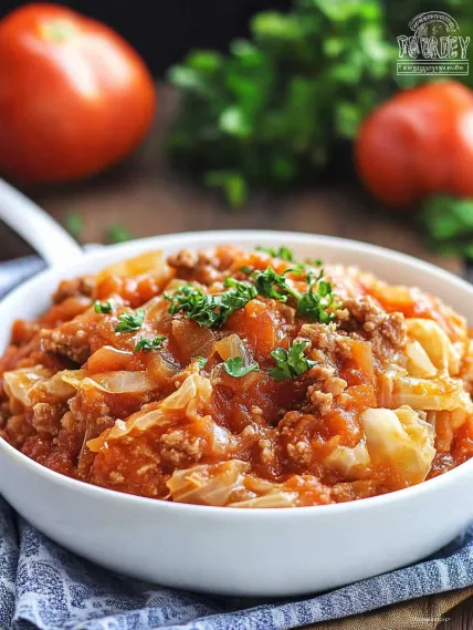 A bowl of food with tomatoes and onions.