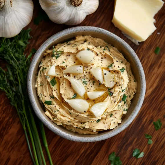A bowl of food with garlic and onions.