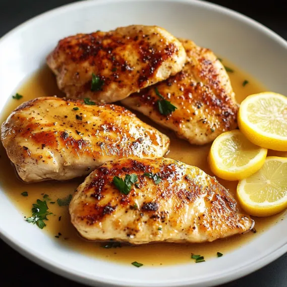 Chicken with lemon and herbs.