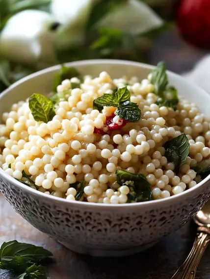 A bowl of white rice with green leaves on top.