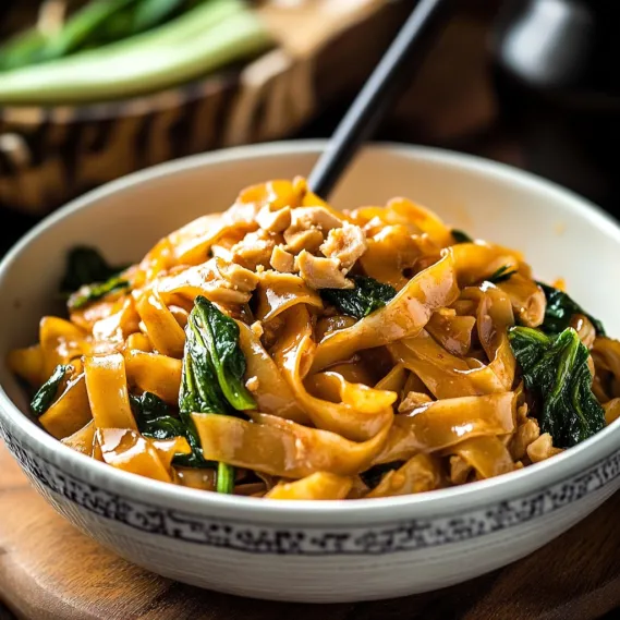 A bowl of noodles with vegetables.
