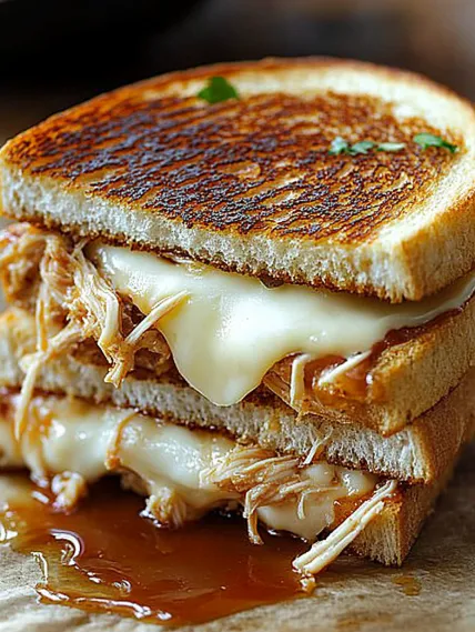 A sandwich with meat and cheese.