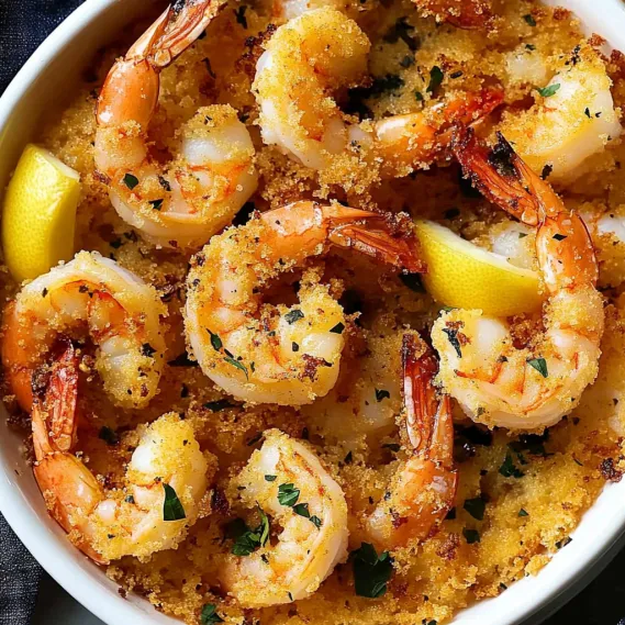 A bowl of shrimp and rice.