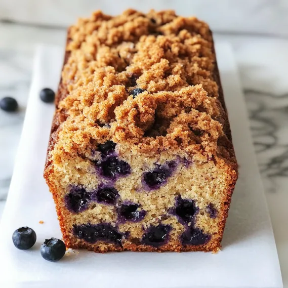 A slice of blueberry cake.