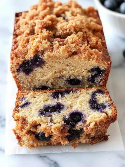 A slice of blueberry cake.