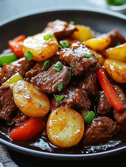 A plate of meat and vegetables.