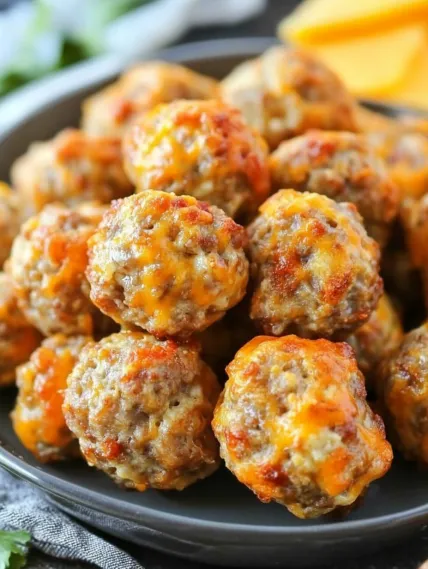 A plate of cheese balls.