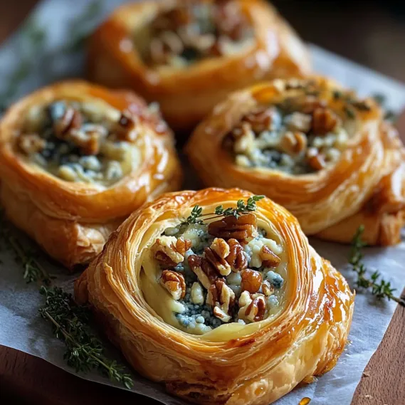 Three pastries with blueberry filling.
