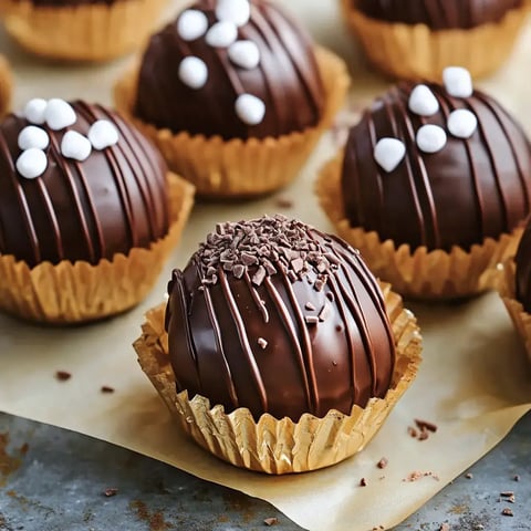 A group of decorated chocolate truffles on a parchment-lined tray, featuring intricate designs and toppings.