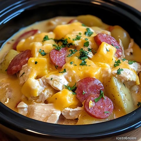 A bowl of soup with meat and vegetables.